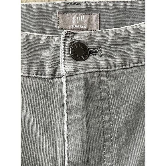 J. Jill Women's Corduroy Gray Slim Leg Pants Cotton Stretch Mid Rise Size 12 - Picture 5 of 14